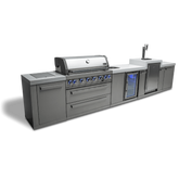 Mont Alpi 6-Burner Island With a Kegerator and a Beverage Center - MAi805-KEGBEV