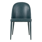 Moe's Home Collection Set of Two Burton Dining Chair Dark Teal Vegan Leather YM-1002-36