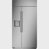 Monogram – 24.6 Cu. Ft. Side-by-Side Built-In Refrigerator with Dispenser – Stainless steel - ref15