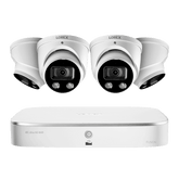 Lorex 8-Channel 4K Fusion NVR System with 4 Smart Deterrence 4K 8MP IP Dome Cameras Security Surveillance System New N4K2SD-84WD