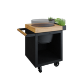 OFYR Kamado Table Black 65 PRO Teak Wood BGE - O-K-T-B-65-PRO-TW-BGE