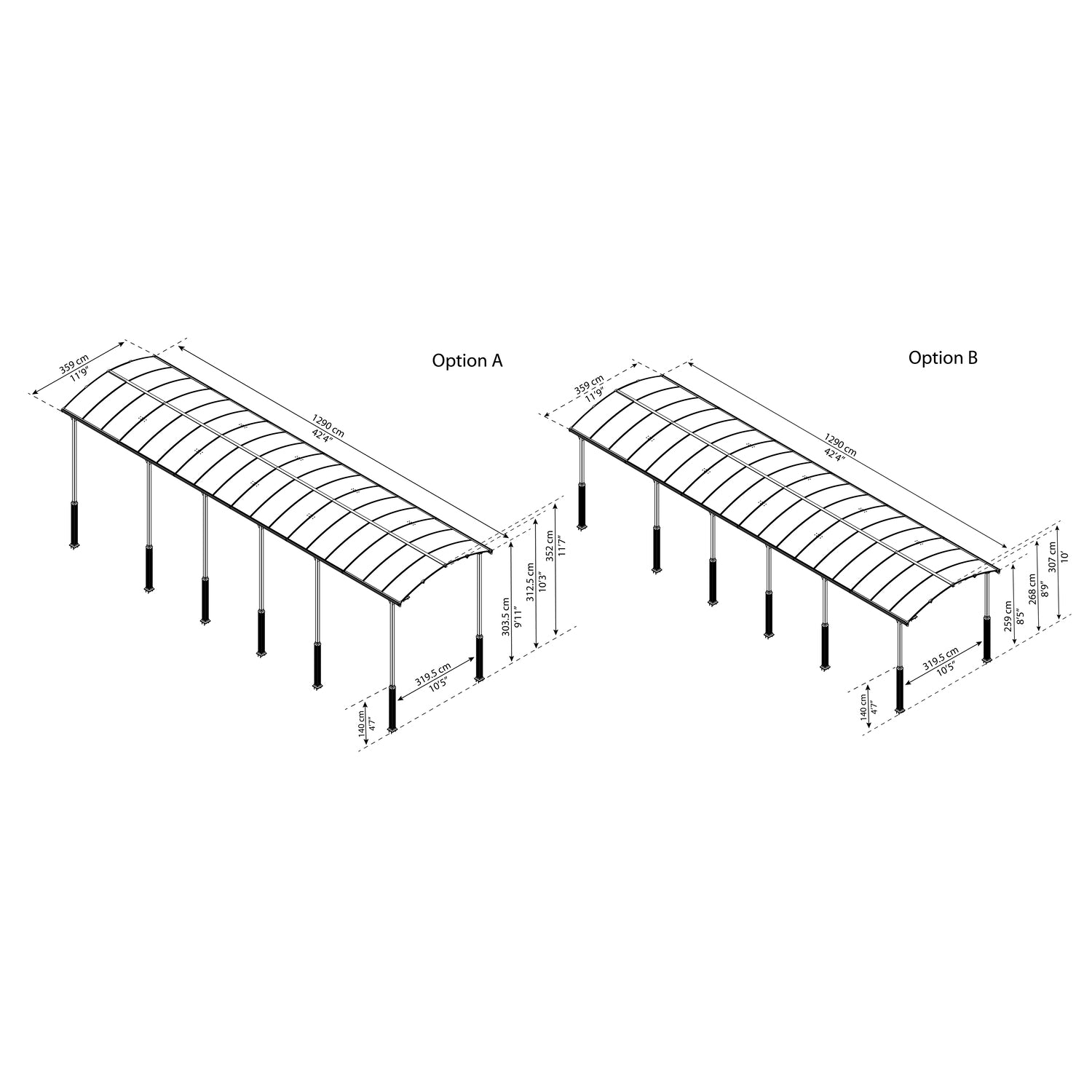 Palram Canopia | Arcadia Alpine RV Carport 12x42x11.5 ft - HG9129