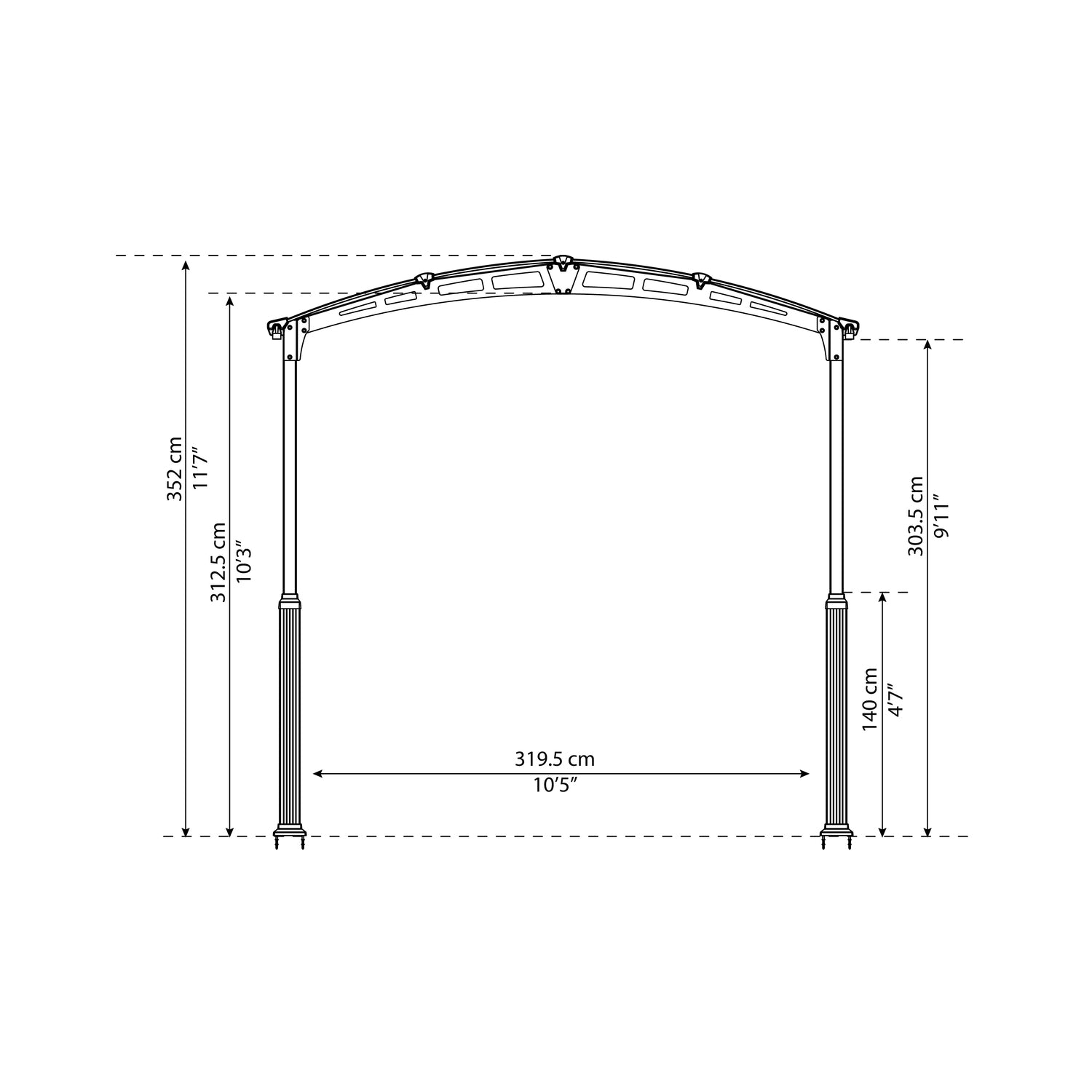 Palram Canopia | Arcadia Alpine RV Carport 12x35x11.5 ft - HG9128