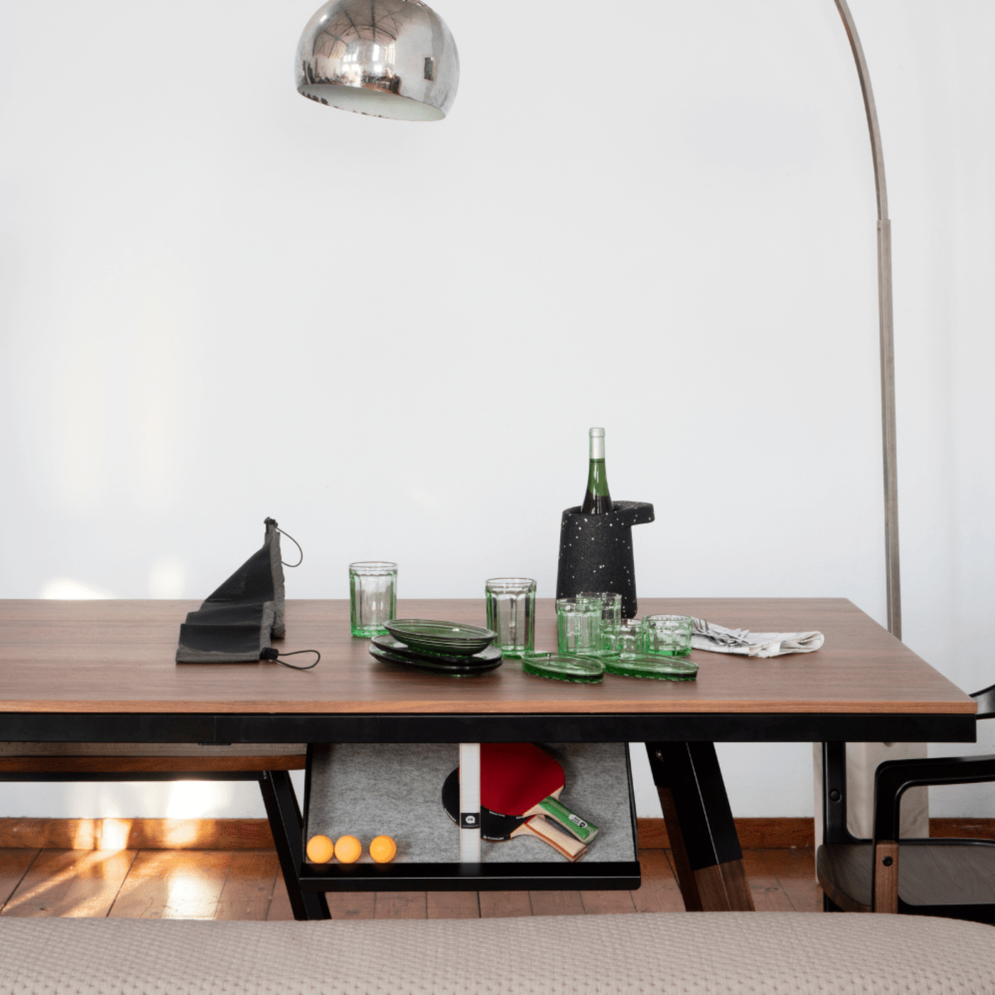 Rs Barcelona - You and Me Walnut Indoor Modern Ping Pong Table