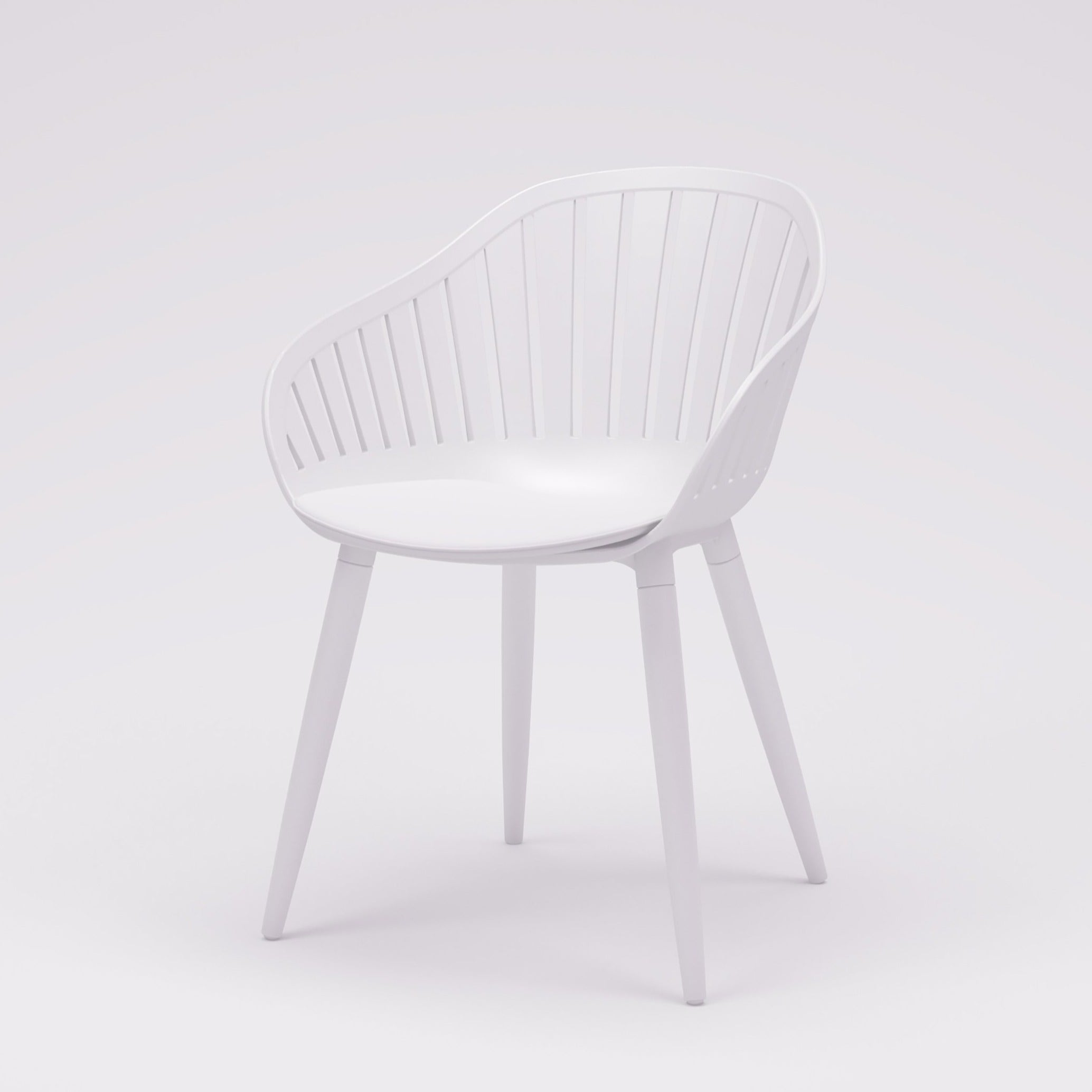 Midtown Concept Cannes Black Monocrome Indoor Dining Chair - 4PC - SC CANNES WH_ALUWH