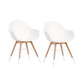 Midtown Concept Aalborg Gray Table & 6 Chamonix Carver Arm Chairs - AALBORG_6CHAMARM