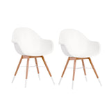 Midtown Concept Singapore Table & 8 Chamonix Arm Chairs - SINGAP_8CHAMARMWH