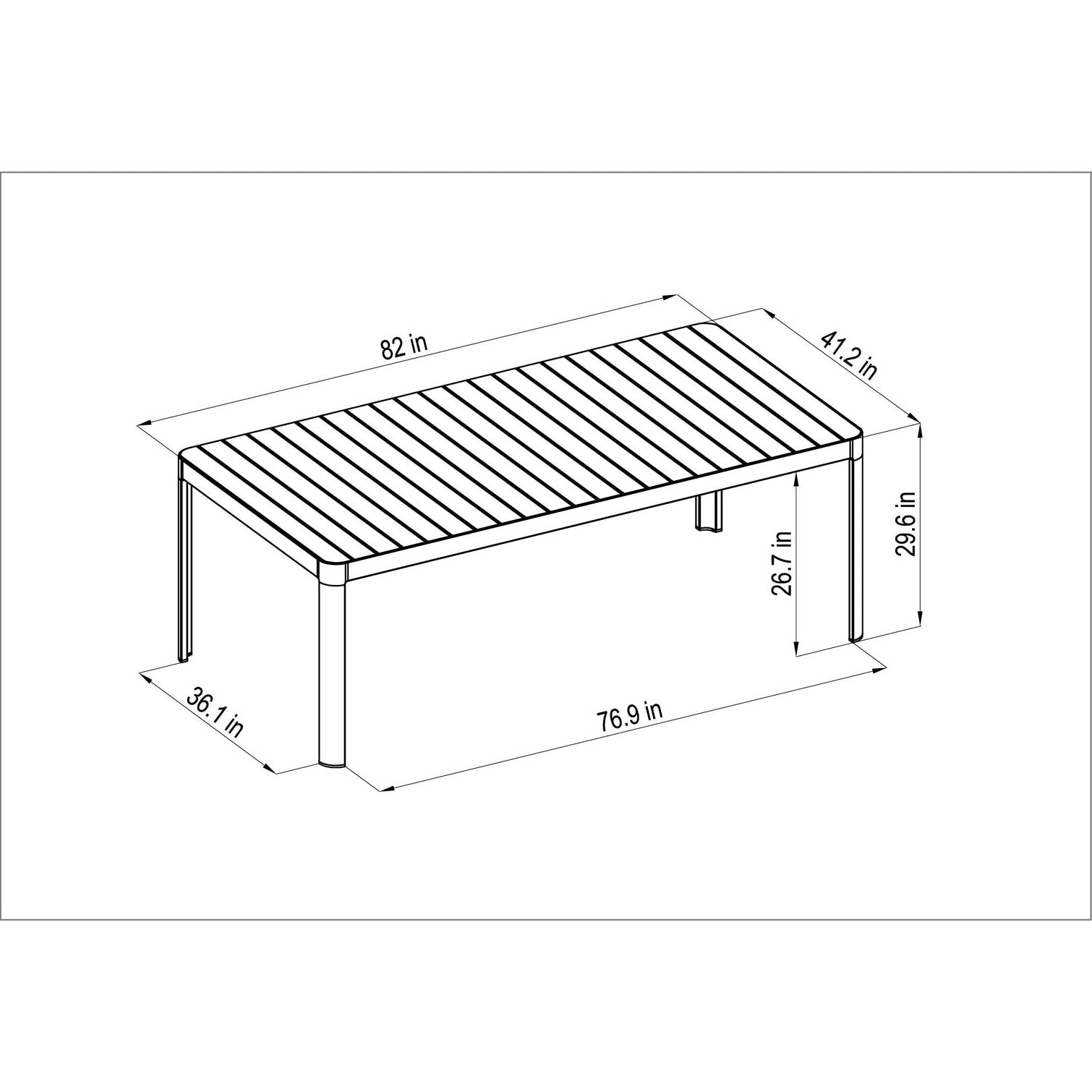 Midtown Concept Portals Rectangular Outdoor Dining Table - SC PORTALS_RECTABLE