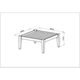 Midtown Concept Barry 4 Piece Teak Finish Sectional Seating Set - Grey - SC BARRY5_LOT_GR