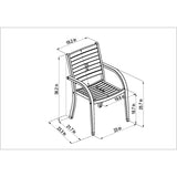 Midtown Concept Leyland Lot Table & 8 Catalina Stacking Armchair - LEYLOT_8CATA