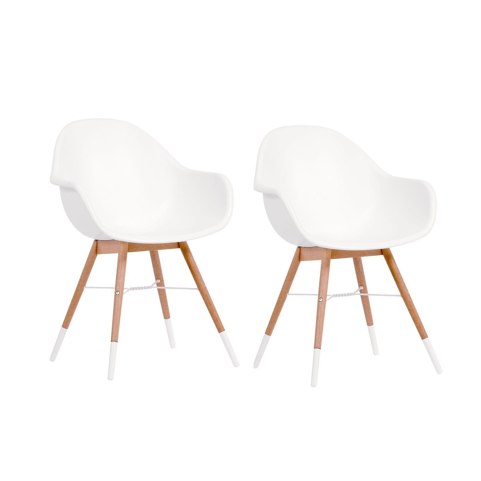 Midtown Concept Orlando Rectangular Teak Finish Table & Chamonix Carver Armchair - ORLAN_4CHAMARM