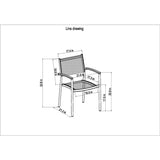 Midtown Concept Klarion Teak Table & Vera Stacking Armchair - Teak Finish - KLARION_6VERAARM