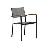 Midtown Concept Oldbury Round Finish Table & 4 Vera Stacking Armchair - OLDBU_4VERAARM