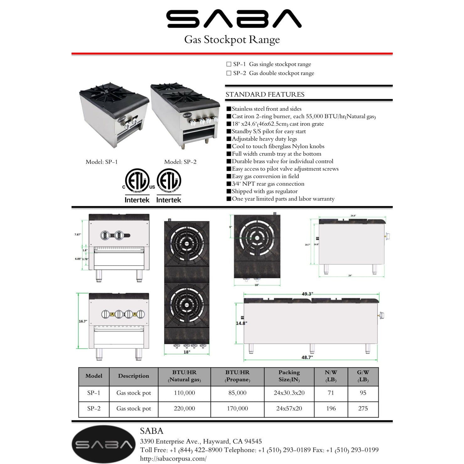 SABA SP-1 - Commercial Stock Pot - SP-1