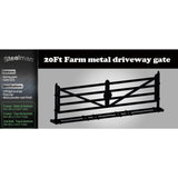 Chery Industrial 20ft Farm Metal Driveway Gate with Diagonal Tubes IF000054