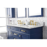 Legion Furniture 36" Blue Finish Sink Vanity Cabinet With Carrara White Top WLF2136-B