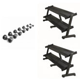 York Barbell Pro Hex Dumbbell 5-100lb Bundle 34025