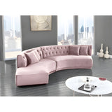 Meridian Furniture Kenzi 2pc Velvet Sectional in Pink - 641Pink-Sectional