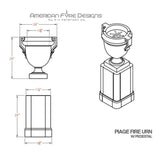 American Fyre Designs Piage Fire Urn & Pedestal - 765-xx-11-M2xC