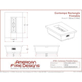 American Fyre Designs Contempo Rectangle Firetable - 783-xx-11-M4xC