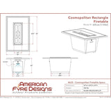 American Fyre Designs Cosmopolitan Rectangle Firetable