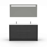 Casa Mare Alessio 60 Glossy Gray Vanity Ceramic Sink Combo - Alessio152GG-60-MSC-S