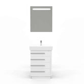 Casa Mare Domenico 32 Glossy White Vanity Ceramic Sink Combo - Domenico80GW-32-MSC-S