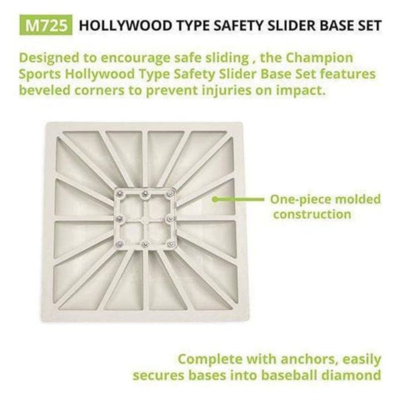 Champion Sports Hollywood Type Safety Slider Base Set - M725