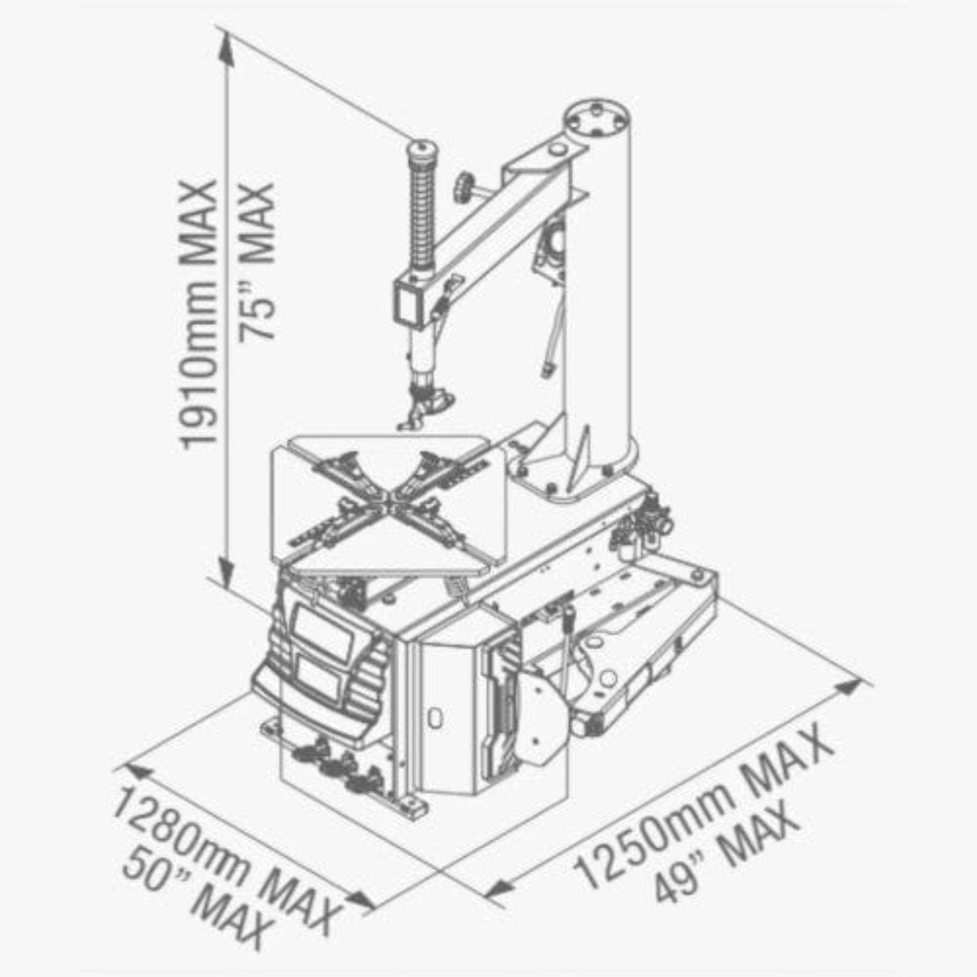 Corghi Service Pro124 Semi Automatic Tire Changer - Backyard Provider