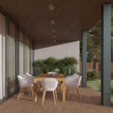 Midtown Concept Rinjani Rectangular Teak Table & Nassau White Armchairs - RINJ_4CANN_WH_LOT