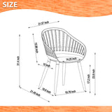 Midtown Concept Orlando Teak Finish Table & Nassau Grey Armchairs - ORL_4CANN_GR_LOT-1