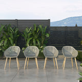 Midtown Concept Orlando Teak Finish Table & Nassau Grey Armchairs - ORL_4CANN_GR_LOT-1