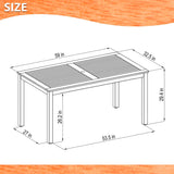 Midtown Concept Orlando Teak Finish Table & Oberon Black Chairs With Cushions - ORL_4OBE_BK