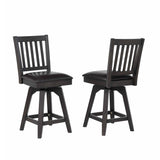 ECI Furniture Ashford 24" Slat Back Swivel Counter Stool With Vinyl Seat (Set of 2) - EC-1859-23-CS