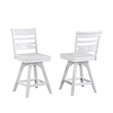 ECI Furniture Bianca Asbury Swivel 24" Counter Stool with Wood Seat (Set of 2) - 1060-01-CS2