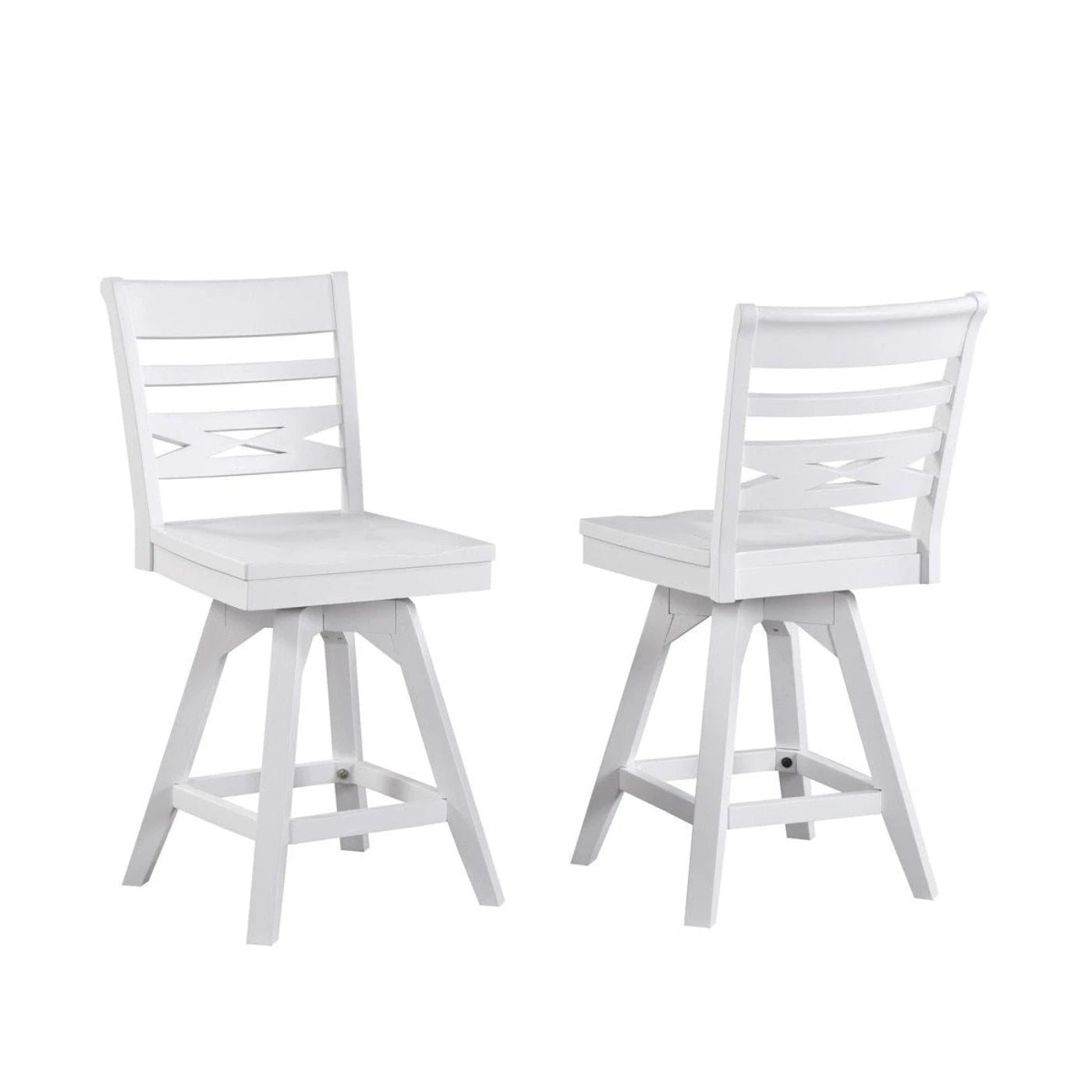ECI Furniture Bianca Asbury Swivel 24 Counter Stool with Wood Seat Set of 2 - 1060-01-CS2