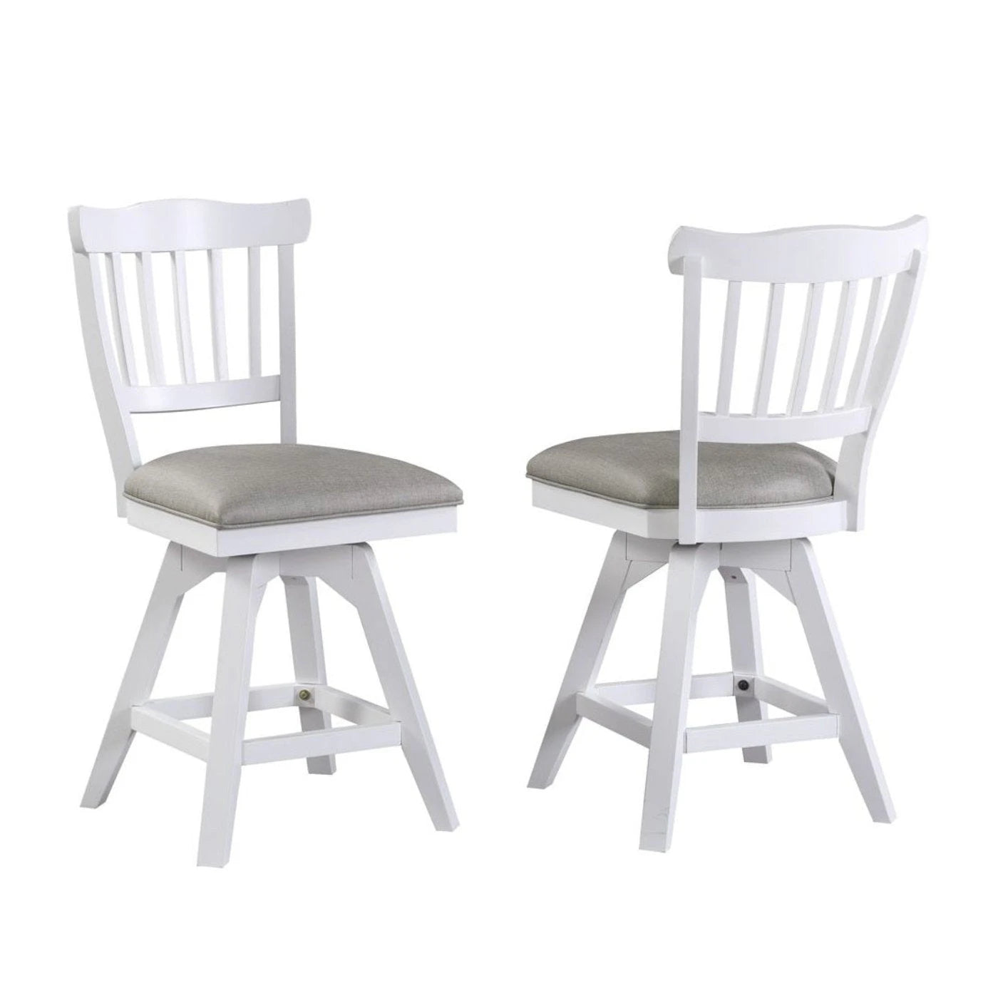 ECI Furniture Bianca Tulip Counter Swivel 24 Stool with Gray Vinyl Seat Set of 2 - EC-1060-01-CS1
