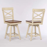 ECI Furniture Choices X Back Counter Height Stool with Acacia Finished Seat 2pcs - 0737-20-CS1