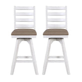 ECI Furniture La Sierra 30 Ladder Back Bar Swivel Stool with Brown Vinyl Seat Set of 2 - EC-1164-22-BS1