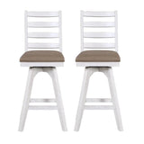 ECI Furniture La Sierra 30" Ladder Back Bar Swivel Stool with Brown Vinyl Seat (Set of 2) - EC-1164-22-BS1