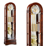 Kieninger Curved Glass Curio Floor Clock, Triple Chimes, 12-Rods, Walnut - FL 0135-23-01