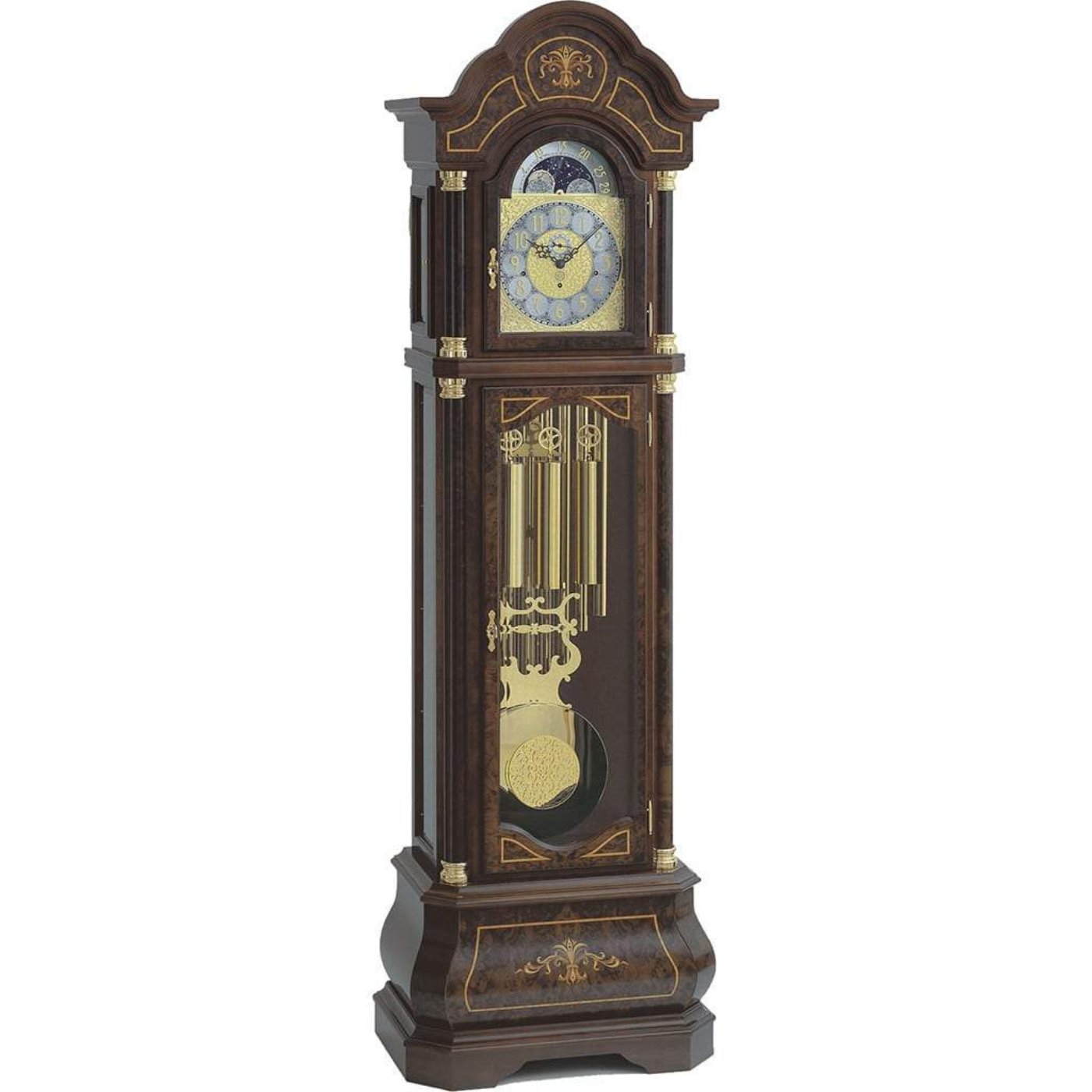 Kieninger Floor Clock, Traditional, Inlay, Triple Chime, Tubular Chime Bells - FL 0138-82-03