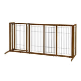 Deluxe Freestanding Dog Pen And Gate By Richell- Wood Finish- 94189