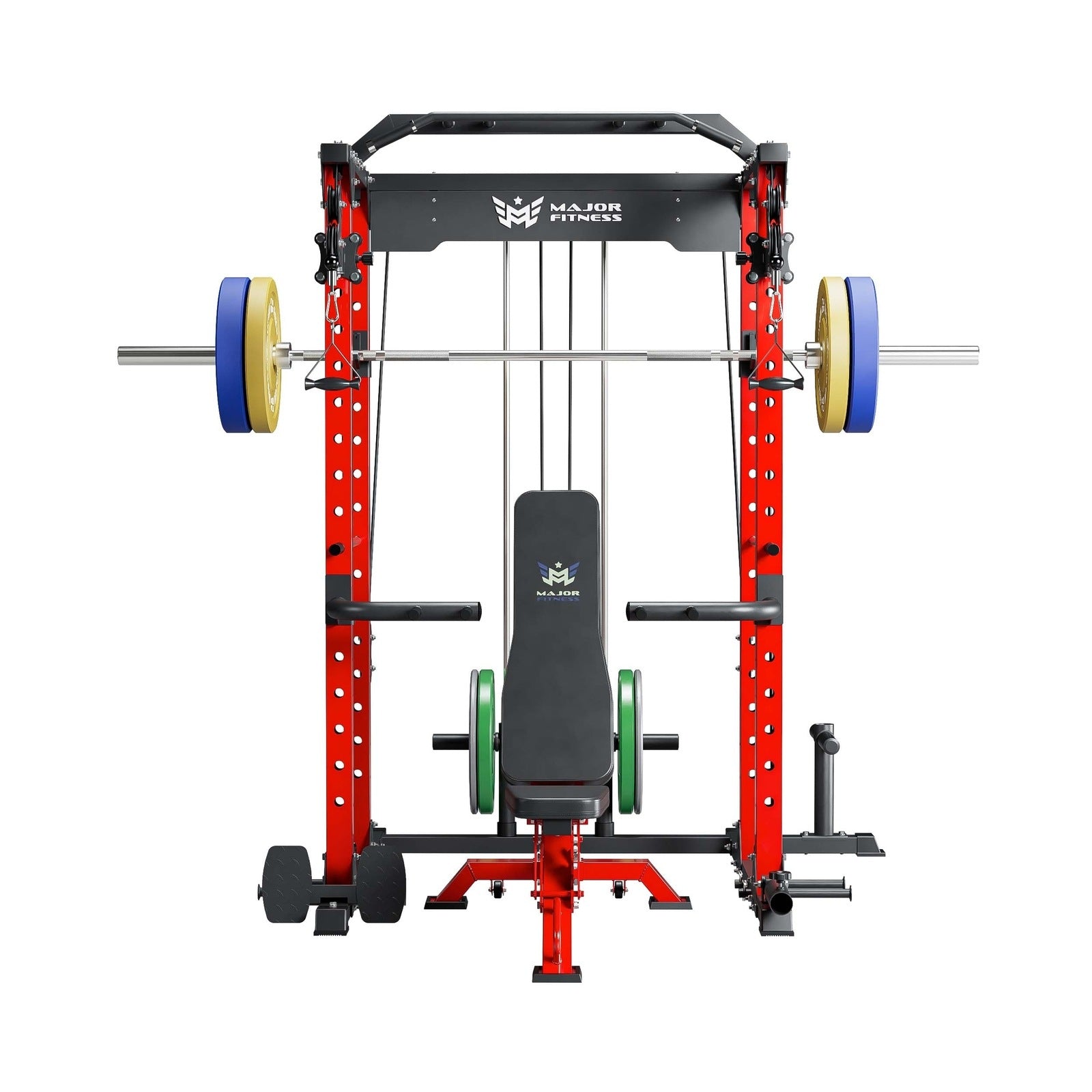 MAJOR FITNESS All-In-One Home Gym Power Rack Package PLM03 - K3BL-PLT01BL-OWPNT230-OBBLS