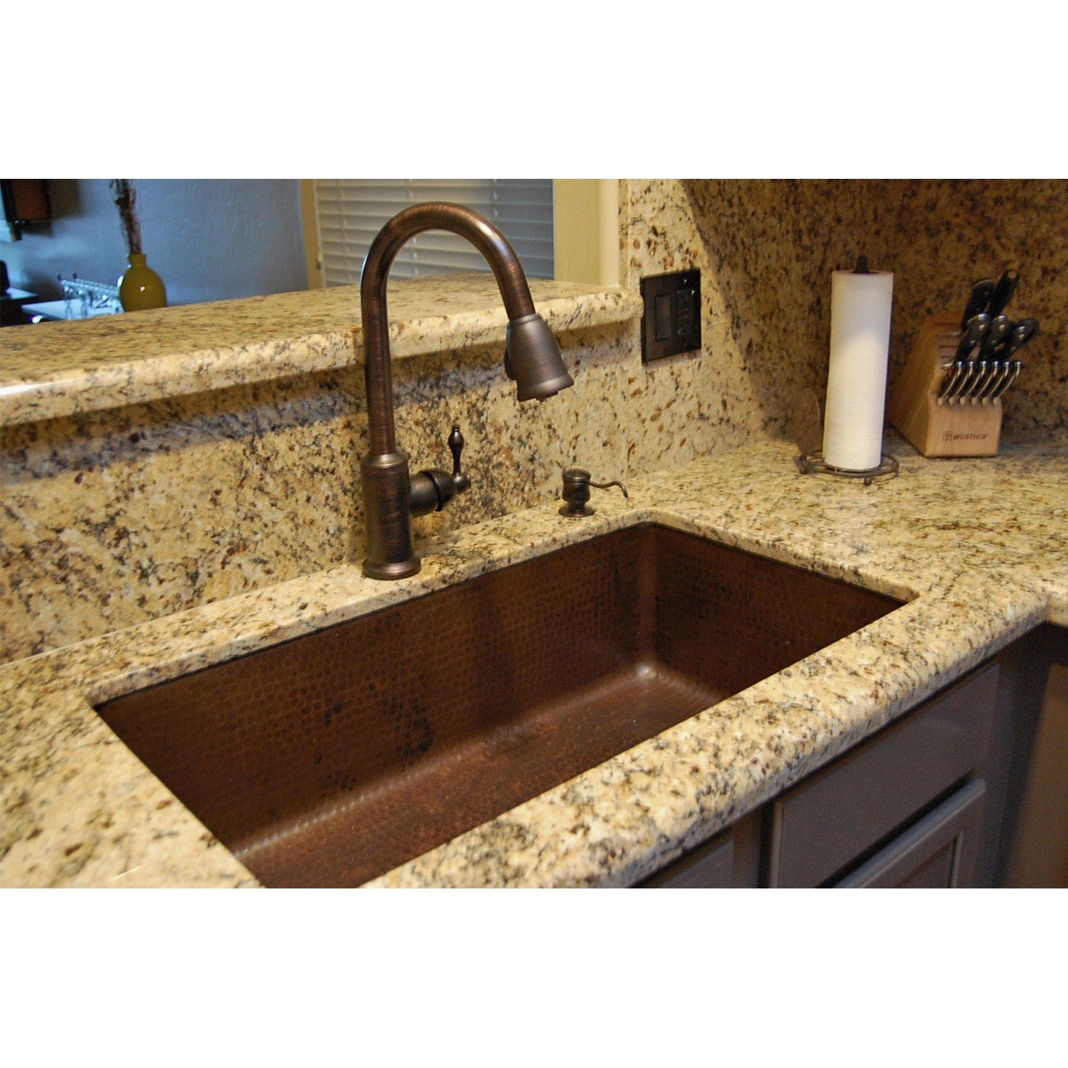 Premier Copper Hammered Copper Single Basin Kitchen Sink - KSDB25199