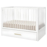 HushCrib 3-in-1 Convertible Crib With Trundle and Mattress Bundle
