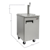 Kegco 24" Wide Kombucha Tap All Stainless Steel Commercial Kegerator - KOMC1S-1