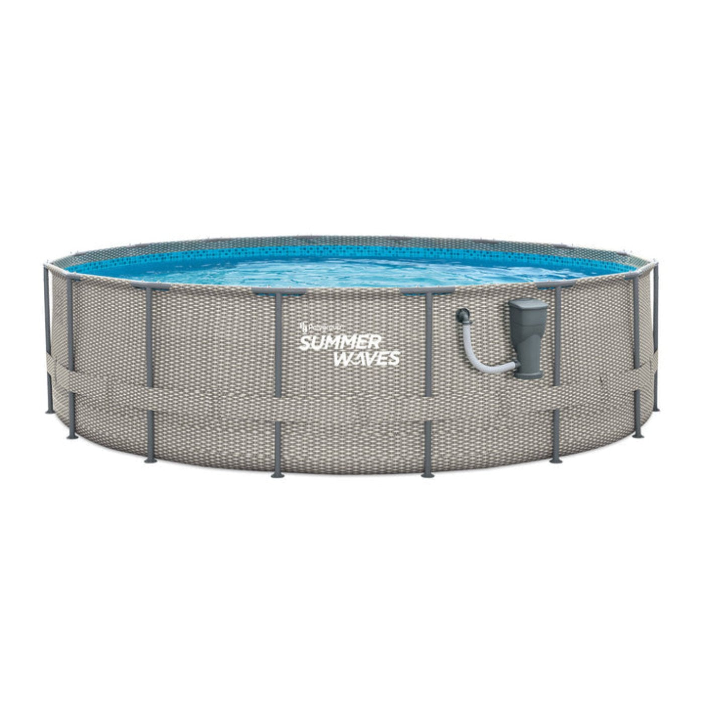 Summer Waves Active 16 Ft x 48 In Above Ground Frame Swimming Pool Set with Pump - 202918