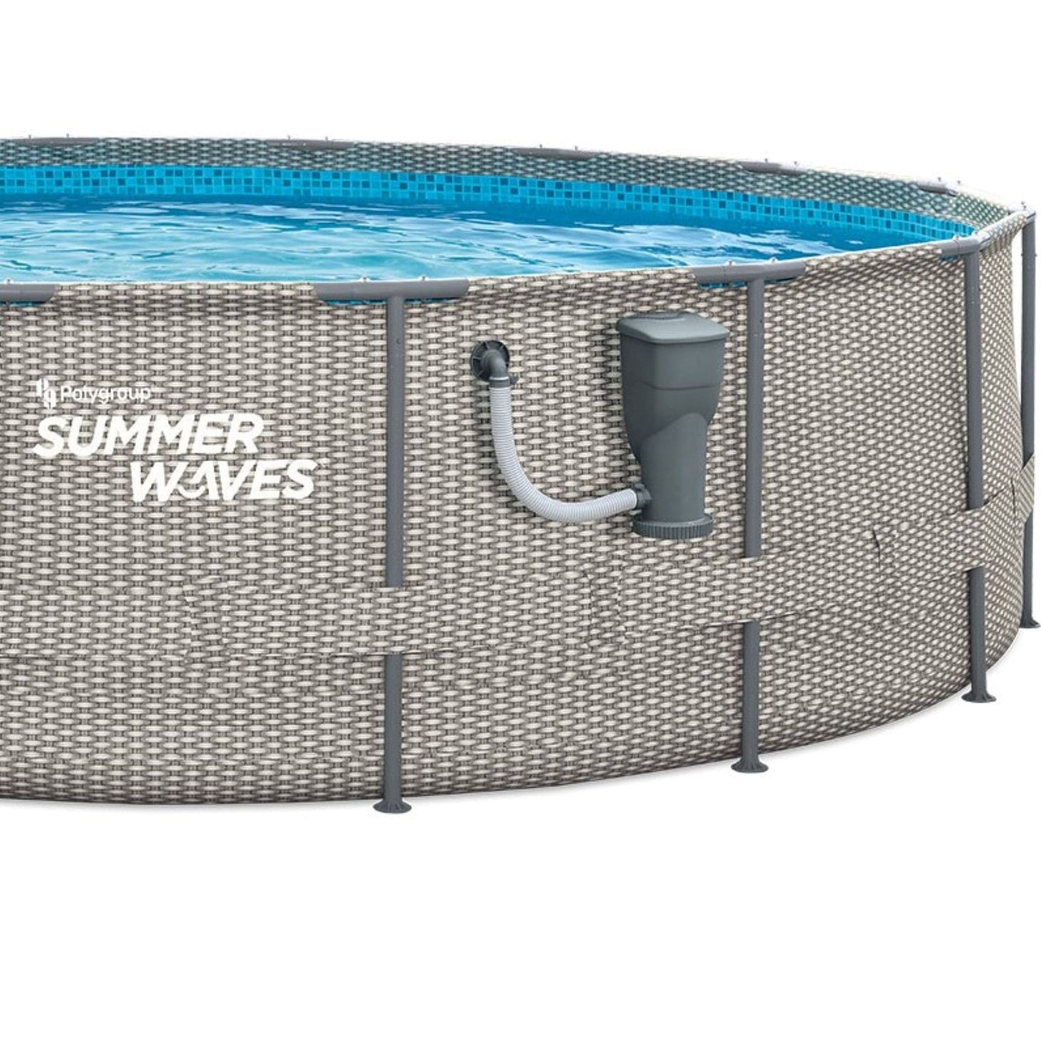 Summer Waves Active 16 Ft x 48 In Above Ground Frame Swimming Pool Set with Pump - 202918