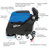 Powr-Flite Phantom, Floor Scrubber, 20", 16 Gallon, Battery, Self Propel, Disk - POW-PFS20